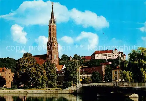 AK / Ansichtskarte Landshut_Isar Sankt Martinskirche Burg Trausnitz Landshut Isar