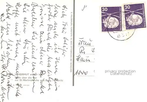 AK / Ansichtskarte Landshut_Isar Sankt Martinskirche Burg Trausnitz Landshut Isar