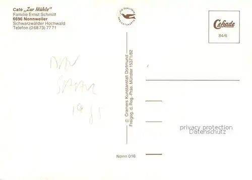 AK / Ansichtskarte Nonnweiler Fliegeraufnahme Cafe Zur Muehle Nonnweiler