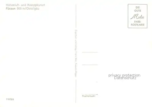 AK / Ansichtskarte Fuessen_Allgaeu Fliegeraufnahme Fuessen Allgaeu