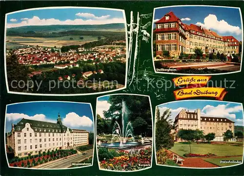 AK / Ansichtskarte Bad_Driburg Missionshaus Kurpark Stellbergheim Dreizehnlinden Wasserfontaene Bad_Driburg