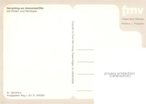 AK / Ansichtskarte Herrsching_Ammersee Fliegeraufnahme Pilsen Woerthsee Herrsching Ammersee