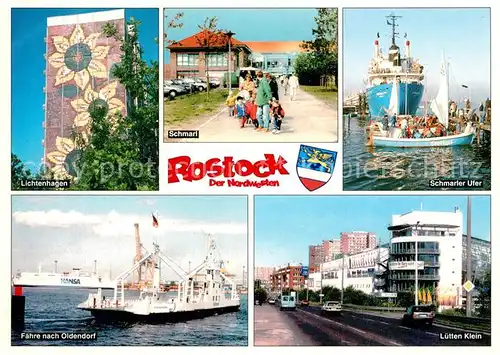 AK / Ansichtskarte Rostock_Mecklenburg Vorpommern Lichtenhagen Schmarl Faehre Oldendorf Luetten Klein Rostock