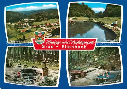 AK / Ansichtskarte Gras Ellenbach Panorama Gassbachtal Kneippanlage Siegfriedbrunnen Gras Ellenbach