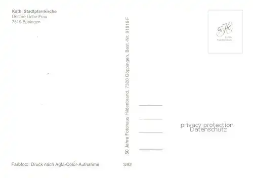 AK / Ansichtskarte Eppingen Katholische Stadtpfarrkirche Unsere Liebe Frau Eppingen