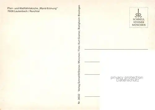 AK / Ansichtskarte Lautenbach_Renchtal Pfarr Wallfahrtskirche Mariae Kroenung Lautenbach Renchtal