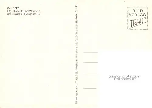 AK / Ansichtskarte Bad_Wurzach Heilig Blut Ritt Bad_Wurzach