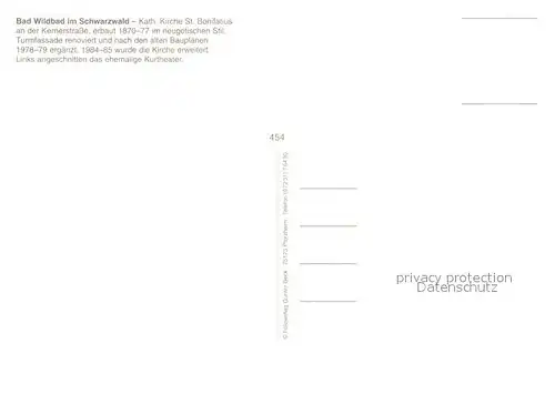 AK / Ansichtskarte Bad_Wildbad Katholische Kirche Sankt Bonifatius Bad_Wildbad