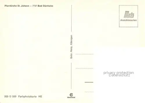 AK / Ansichtskarte Bad_Duerrheim Pfarrkirche Sankt Johann Bad_Duerrheim