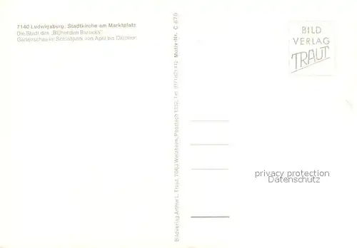 AK / Ansichtskarte Ludwigsburg_Wuerttemberg Stadtkirche am Marktplatz Ludwigsburg Wuerttemberg