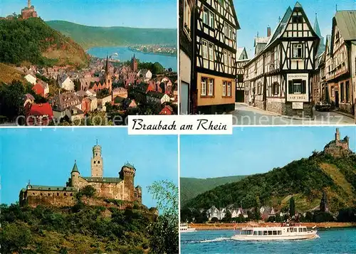 AK / Ansichtskarte Braubach_Rhein Loreley Burgen Fachwerkhaeuser Braubach Rhein