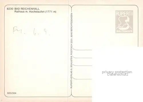 AK / Ansichtskarte Bad_Reichenhall Rathaus Hochstaufen Bad_Reichenhall