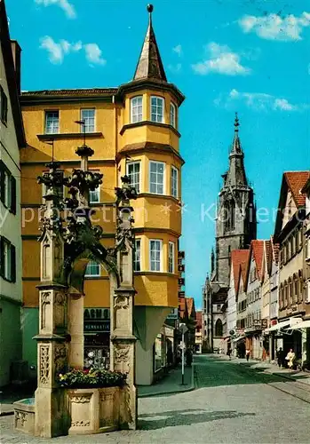 AK / Ansichtskarte Reutlingen_Tuebingen Wilhelmstrasse Lindenbrunnen Marienkirche Reutlingen Tuebingen