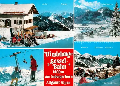 AK / Ansichtskarte Hindelang Sesselbahn Imbergerhorn Bergcafe Restaurant Winterlandschaften Hindelang