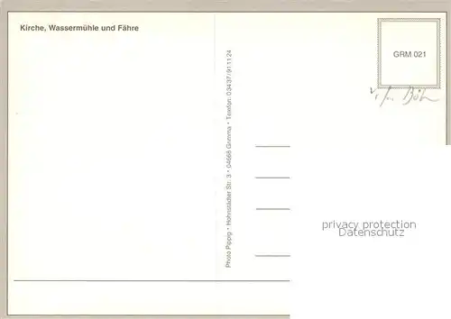 AK / Ansichtskarte Hoefgen Kirche Wassermuehle Faehre Hoefgen