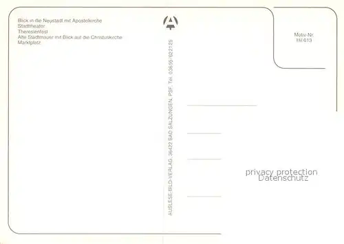 AK / Ansichtskarte Hildburghausen Apostelkirche Stadttheater Theresienfest Stadtmauer Marktplatz Hildburghausen
