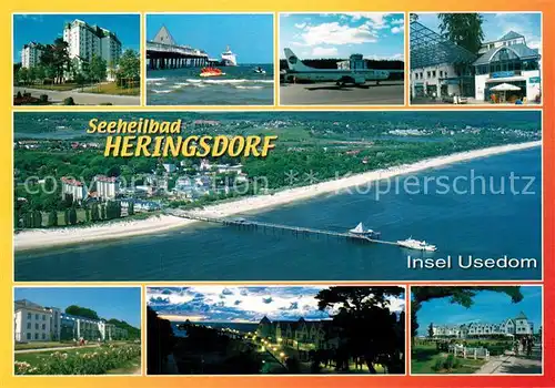 AK / Ansichtskarte Heringsdorf_Ostseebad_Usedom Fliegeraufnahme Stadtansichten Heringsdorf_Ostseebad