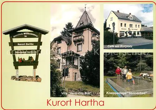 AK / Ansichtskarte Hartha_Tharandt Cafe am Kurplatz Villa Heinrichs Eck Kneippanlage Sonnenbad Hartha Tharandt