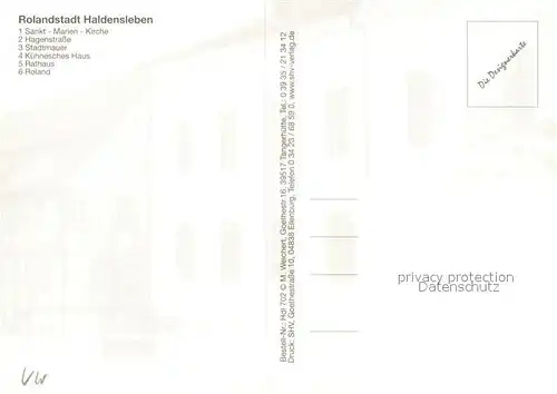 AK / Ansichtskarte Haldensleben Kirche Sankt Marien Hagenstrasse Stadtmauer Rathaus Roland Haldensleben