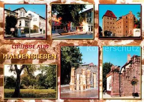 AK / Ansichtskarte Haldensleben Hotel Behrens Hagenpassage Stendaler Tor Stadtpark Hagentor Haldensleben