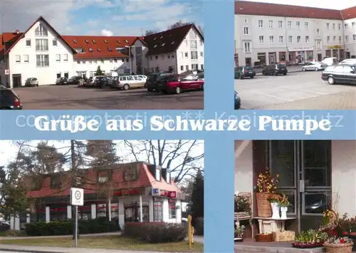 AK / Ansichtskarte Schwarze_Pumpe Innenstadt Platz Sparkasse Blumengeschaeft Schwarze Pumpe
