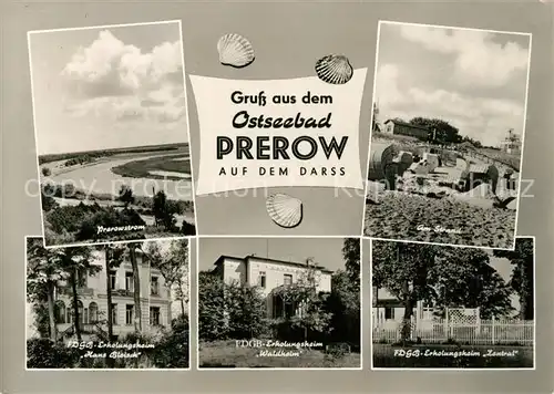 AK / Ansichtskarte Prerow_Ostseebad Prerowstrom FDGB Erholungsheime Strand Muscheln Prerow_Ostseebad