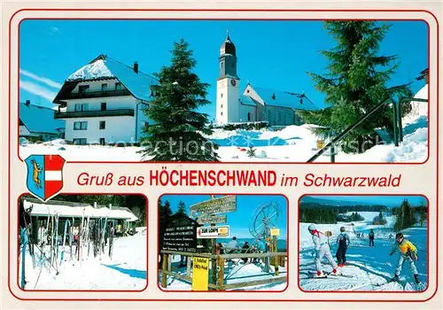 AK / Ansichtskarte Hoechenschwand Teilansichten Wintersportplatz Schwarzwald Loipe Skipiste Hoechenschwand