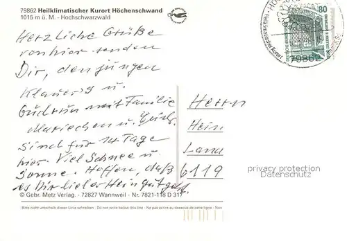 AK / Ansichtskarte Hoechenschwand Teilansichten Wintersportplatz Schwarzwald Loipe Skipiste Hoechenschwand