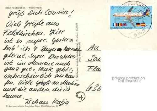 AK / Ansichtskarte Westerham_Feldkirchen Westerham Fliegeraufnahme Westerham