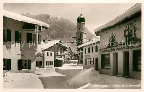 AK / Ansichtskarte Oberammergau Sternwirt Winter Oberammergau