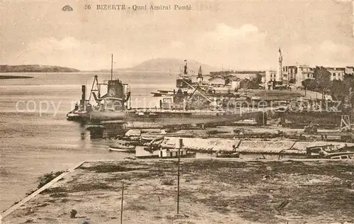 AK / Ansichtskarte Bizerte Quai Amiral Ponte Bizerte