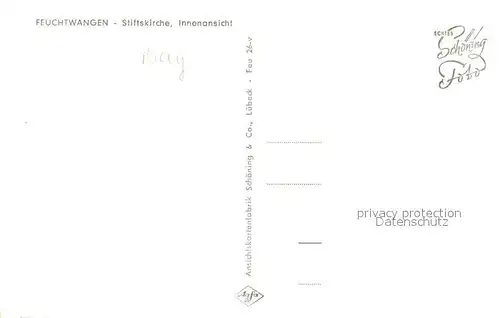 AK / Ansichtskarte Feuchtwangen Stiftskirche Innenansicht Feuchtwangen