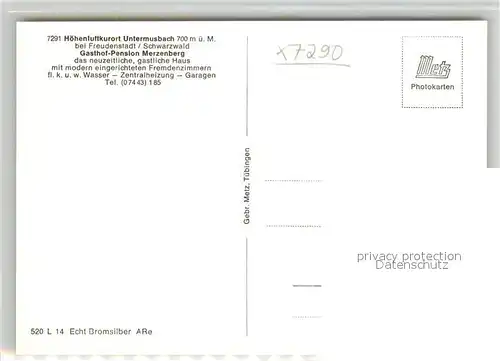 AK / Ansichtskarte Untermusbach_Freudenstadt Gasthof Pension Merzenberg Untermusbach_Freudenstadt