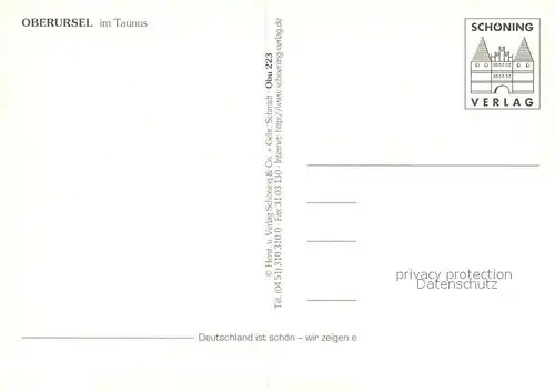 AK / Ansichtskarte Oberursel_Taunus Maasgrundweiher Sankt Ursulagasse Altes Rathaus Fussgaengerzone Oberursel Taunus