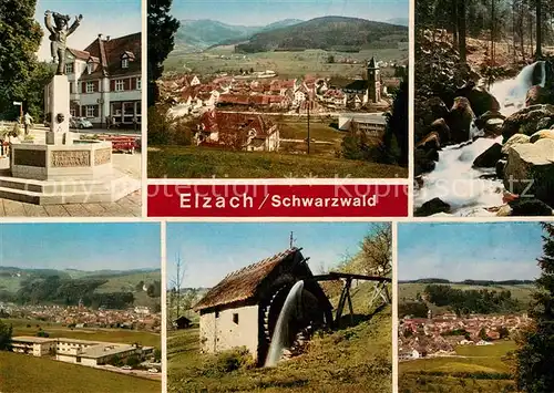 AK / Ansichtskarte Elzach Schuttigbrunnen Panorama Elzfaelle Sanatorium Muehle Teilansicht Elzach