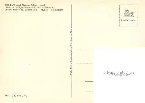 AK / Ansichtskarte Elzach Schuttigbrunnen Panorama Elzfaelle Sanatorium Muehle Teilansicht Elzach