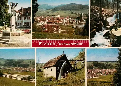 AK / Ansichtskarte Elzach Schuttigbrunnen Stadtblick Elzfaelle Sanatorium Muehle Teilansicht Elzach