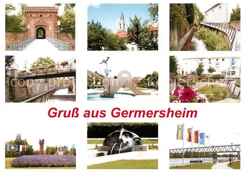 AK / Ansichtskarte Germersheim Tor Kirche Bruecke Parkansichten Germersheim