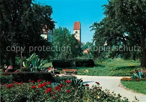 AK / Ansichtskarte Hagnau_Bodensee Park Kirche Hagnau Bodensee