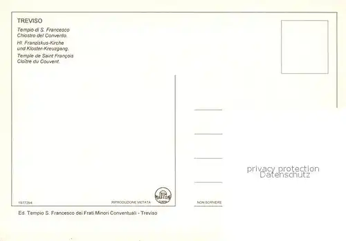 AK / Ansichtskarte Treviso Tempio di San Francesco Treviso