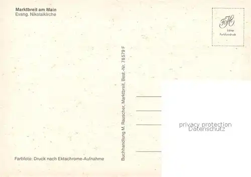 AK / Ansichtskarte Marktbreit Ev Nikolaikirche Marktbreit