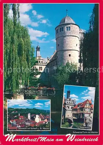 AK / Ansichtskarte Marktbreit Schloss Panorama Malerwinkel Schwarzer Turm mit Maintor Marktbreit