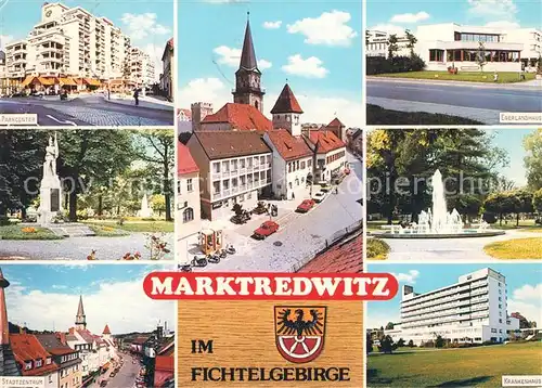 AK / Ansichtskarte Marktredwitz Parkcenter Hauptstrasse Egerlandhaus Stadtzentrum Parkpartien Krankenhaus Marktredwitz