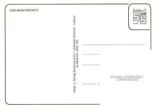 AK / Ansichtskarte Marktredwitz Strassenpartien Erker Loewenstatue Marktredwitz