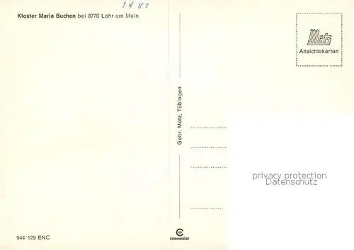 AK / Ansichtskarte Lohr_Main Kloster Maria Buchen Lohr_Main