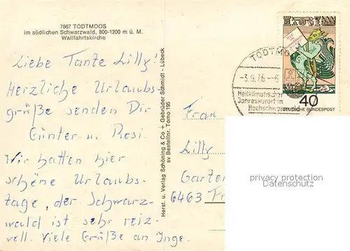 AK / Ansichtskarte Todtmoos Wallfahrtskirche Todtmoos