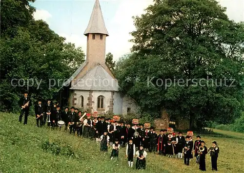 AK / Ansichtskarte Buchenberg_Koenigsfeld_Schwarzwald Schwarzwaelder Bauernhochzeit Sankt Nikolaus Kirche Buchenberg_Koenigsfeld