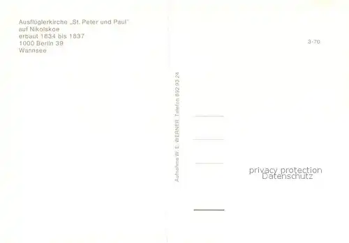 AK / Ansichtskarte Berlin Wannsee Ausflueglerkirche Sankt Peter und Paul Nikolskoe Berlin Wannsee