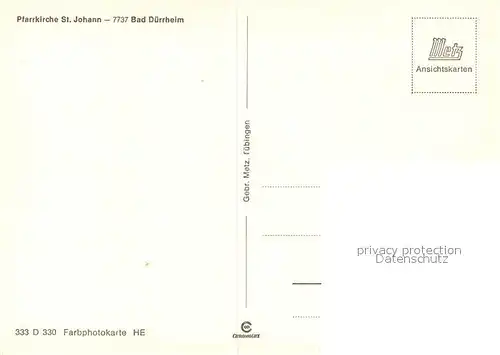 AK / Ansichtskarte Bad_Duerrheim Pfarrkirche Sankt Johann Bad_Duerrheim