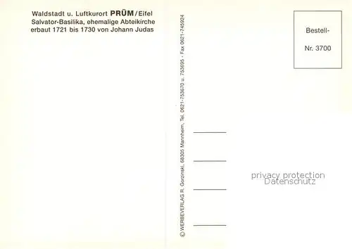 AK / Ansichtskarte Pruem_Eifel Salvator Basilika Abteikirche Pruem_Eifel